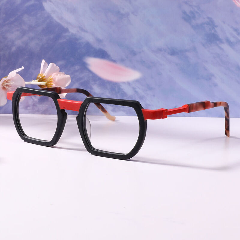 Margare Geometric Black Glasses