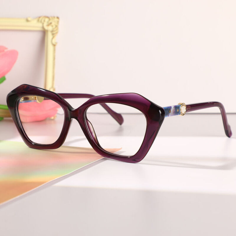 Elizabeth Cat Eye Purple Glasses