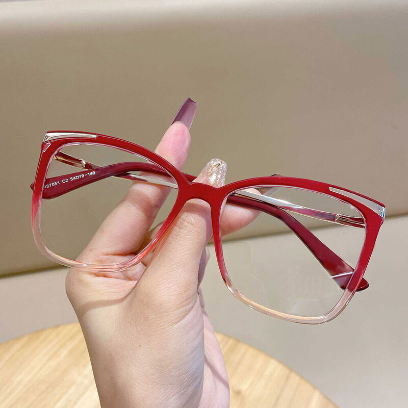 Beaufore Cat Eye Red Glasses