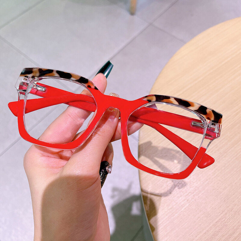Gustave Cat Eye Red Glasses