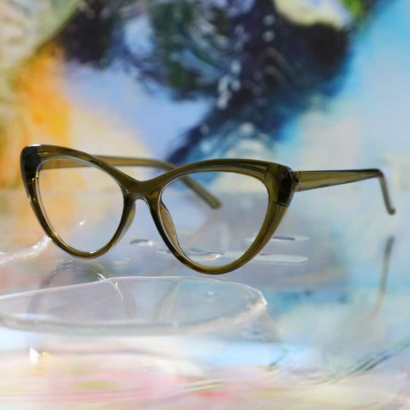 Pearl Cat Eye Grüne Brille