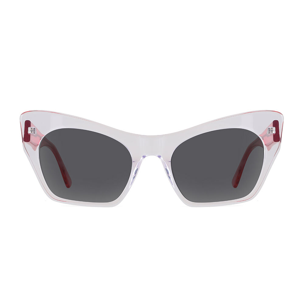 On Stage Cat Eye Transparent/Red Sunglasses