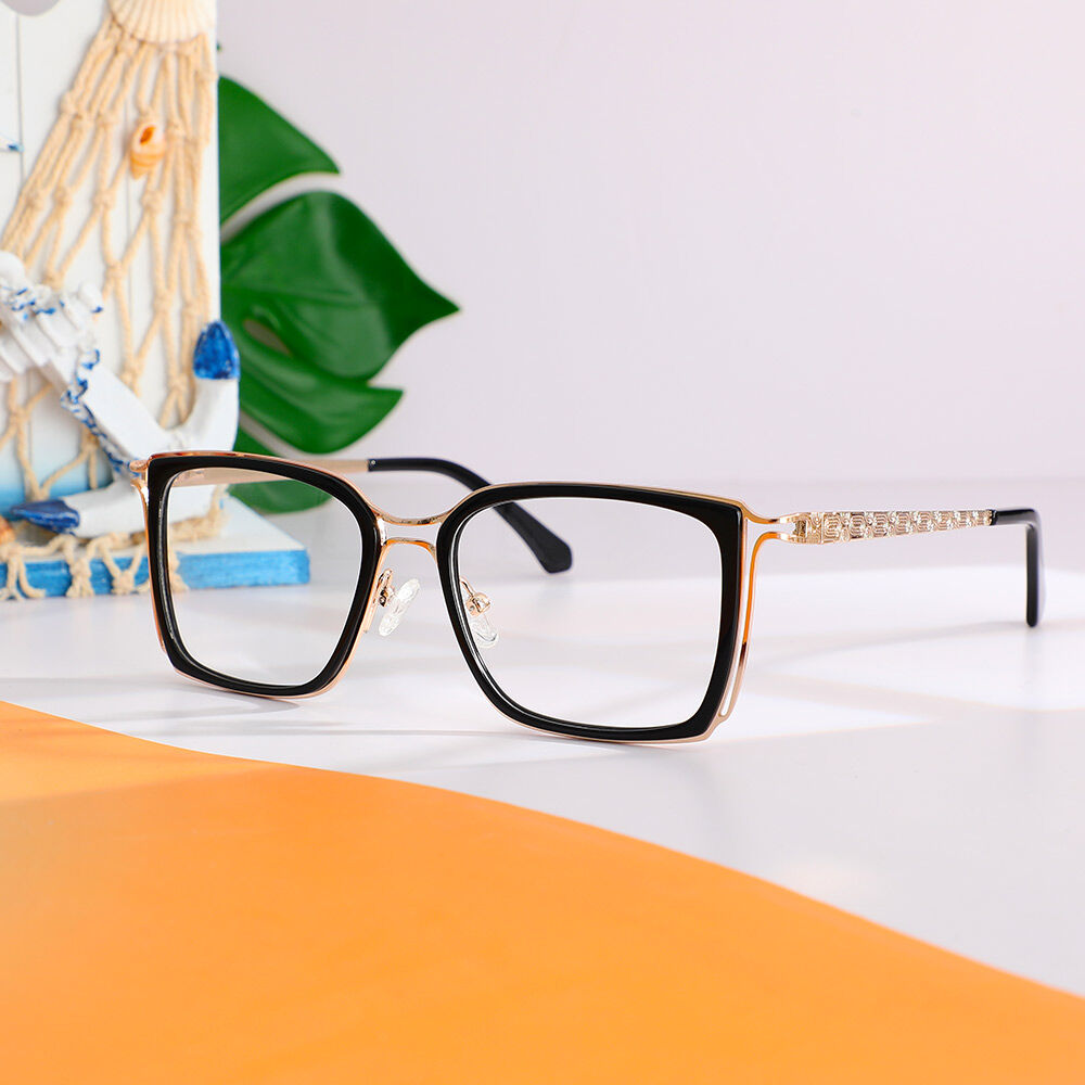 Eugene Quadratische Schwarze Brillen