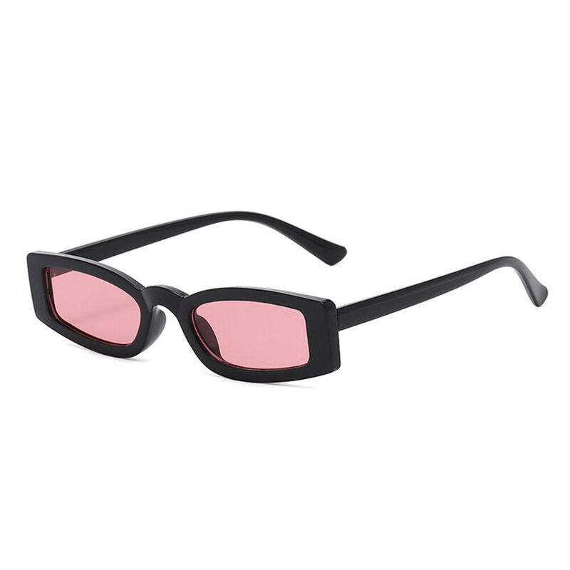 Uerica Rectangle Black Pink Sunglasses