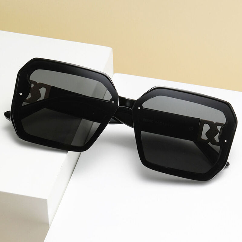 Cloudy Square Black Sunglasses