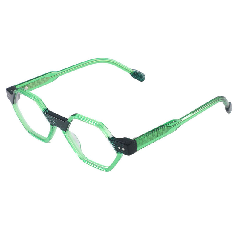 Stuart Geometric Green Glasses