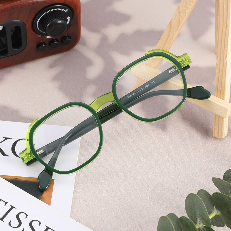 Attley Square Green Glasses