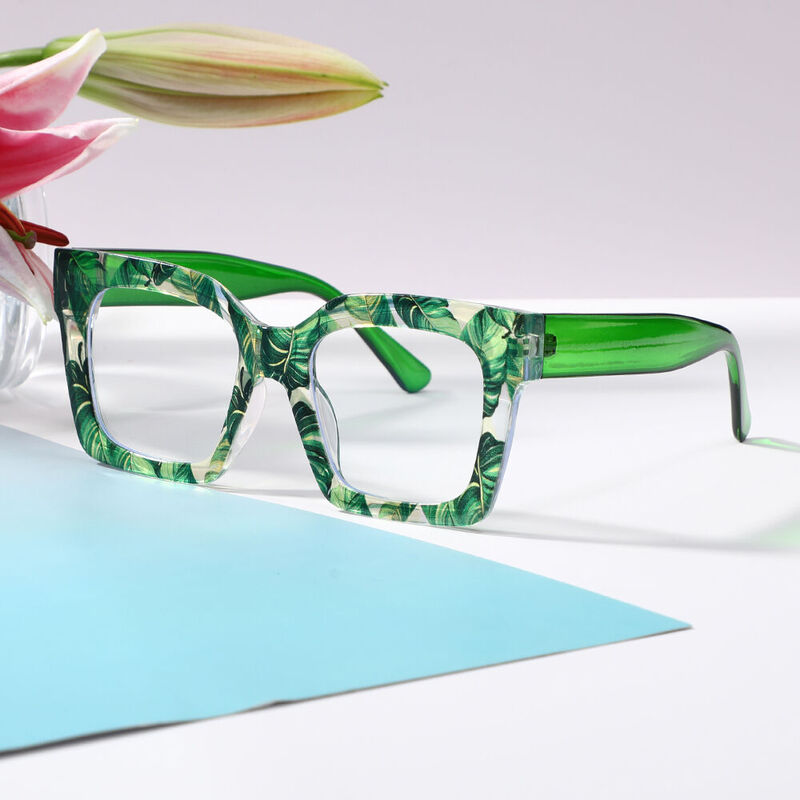 Joycu Square Green Glasses