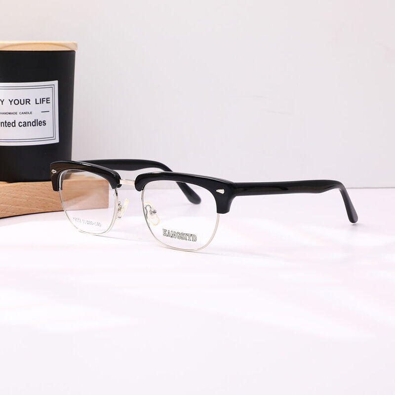 Mami Browline Silver Glasses