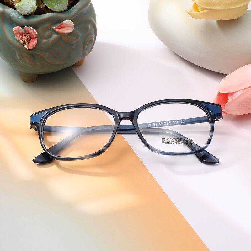 Arlena Rectangle Blue Glasses