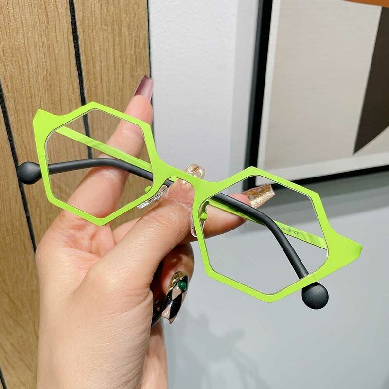 MacArthu Geometric Green Glasses