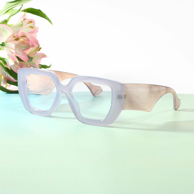 Ceolin Geometric Purple Glasses