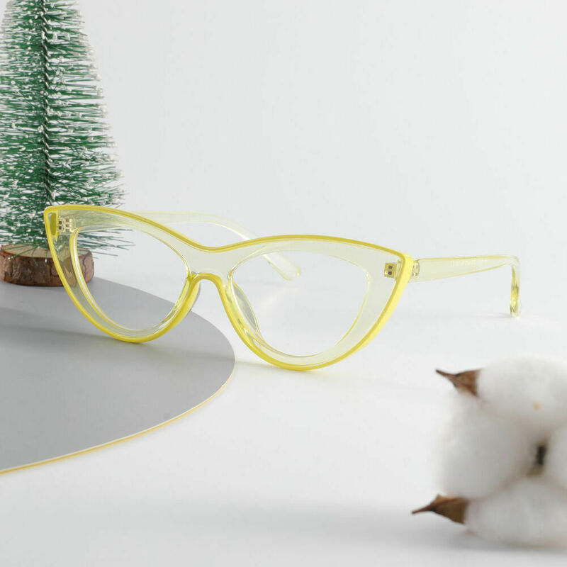 Trista Cat Eye Yellow Glasses