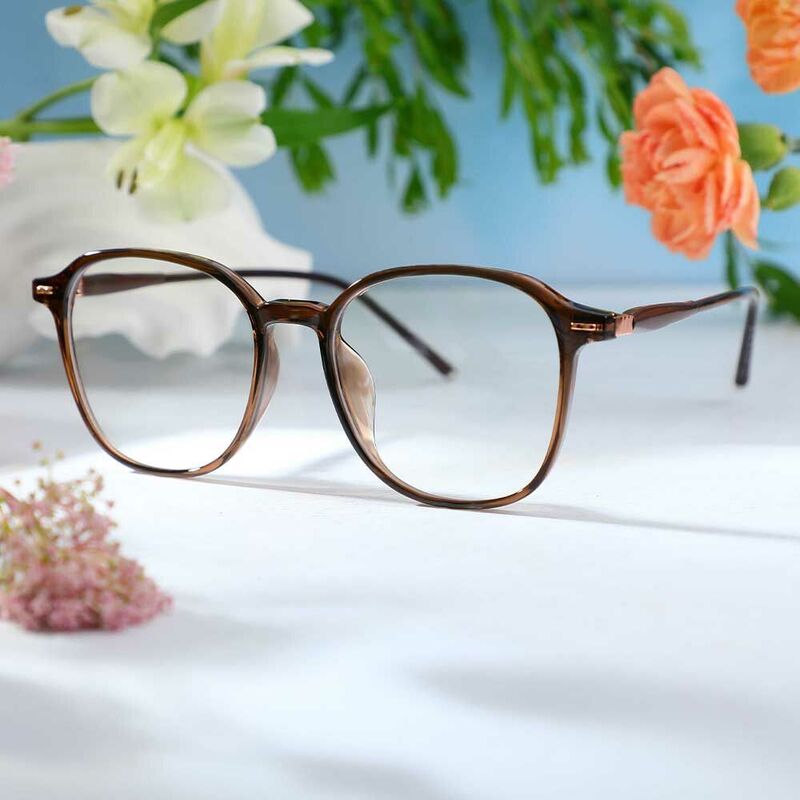 Gavin Quadratische Braune Brille