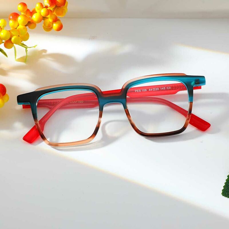 Annabelle Quadratische Blaue Brille