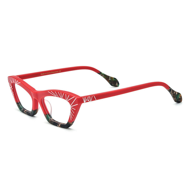 Farrah Cat Eye Red Glasses