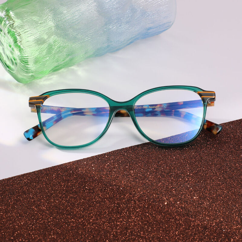 Wilmot Oval Green Glasses