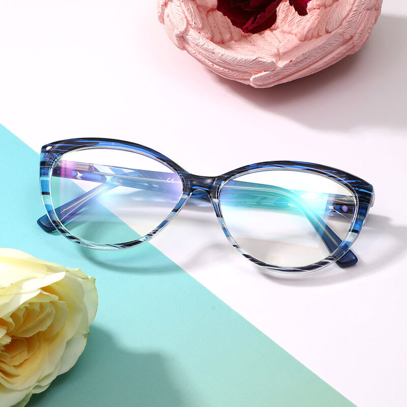 Bine Cat Eye Blue Glasses