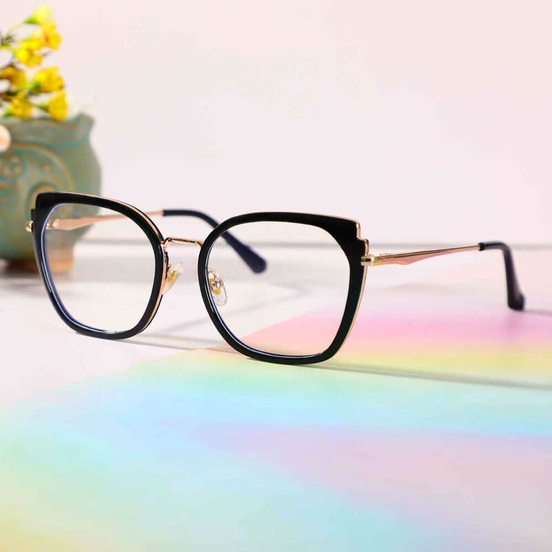 Amelia Cat Eye Black Glasses