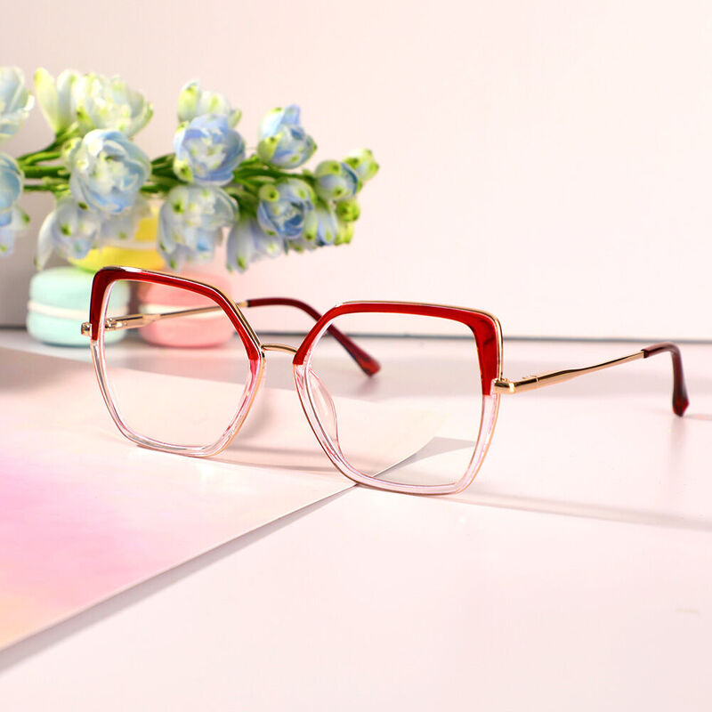 Jackso Cat Eye Red Glasses