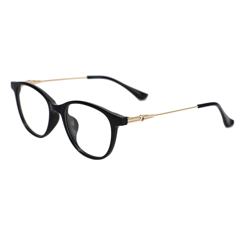 Chaucer Oval Black Glasses