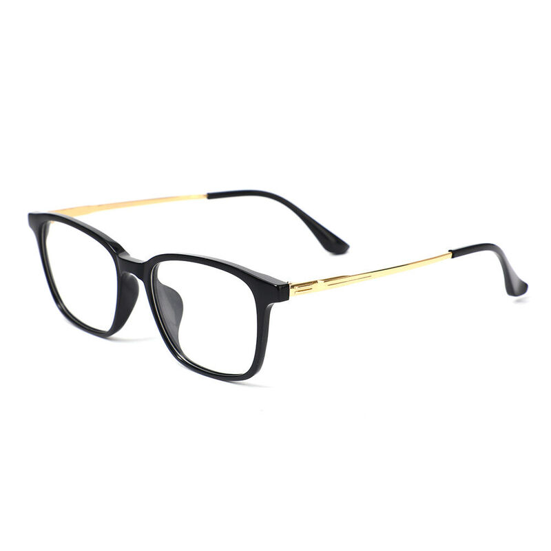 Emma Rectangle Black Glasses