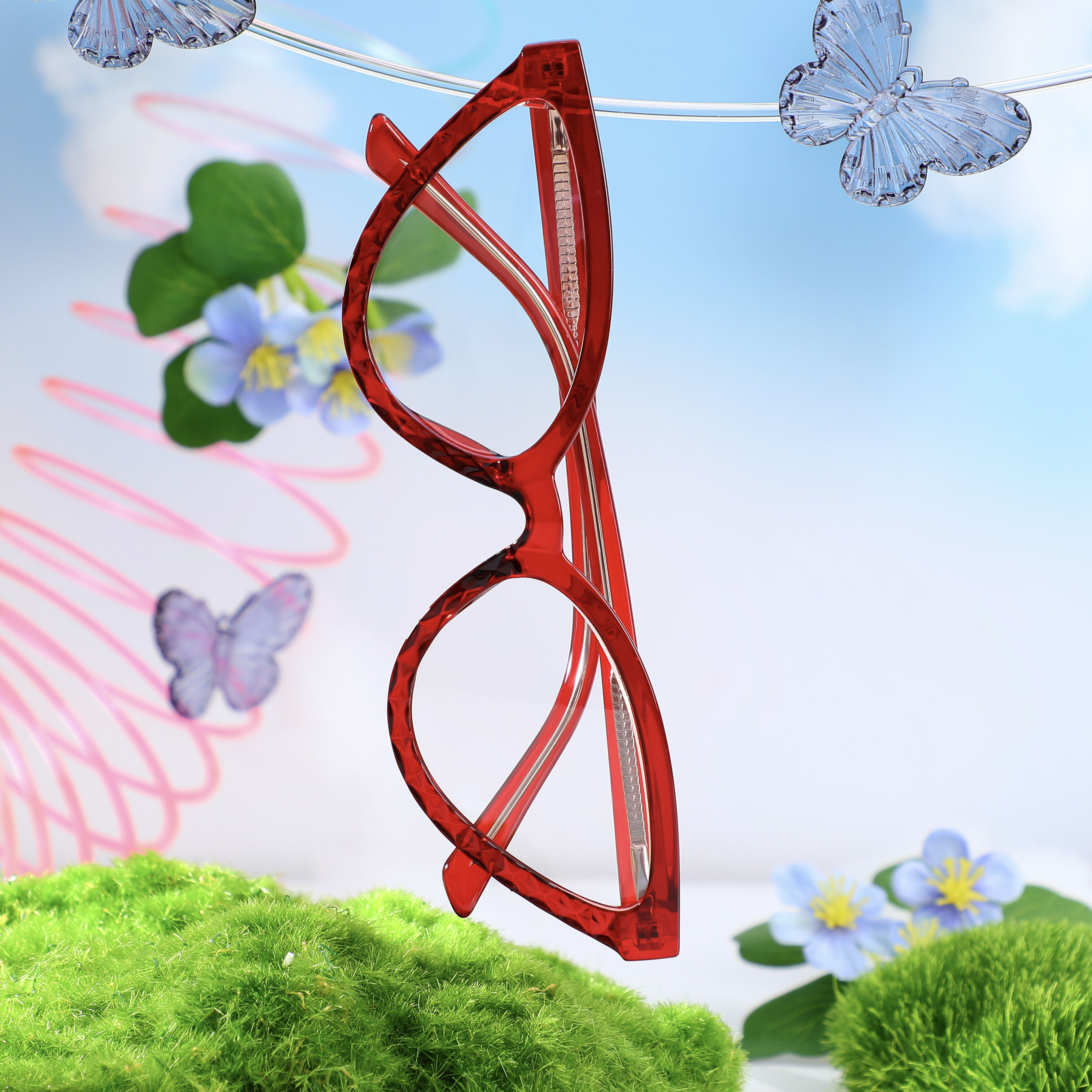 Occhiali da Vista Abigail Cat Eye Rosso