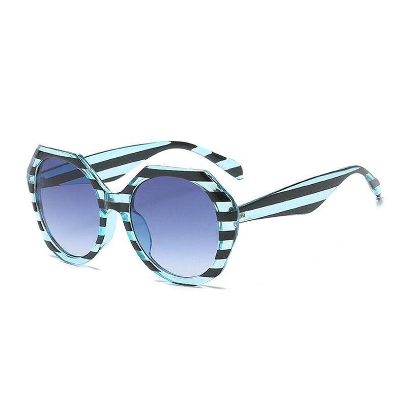 Celia Geometric Blue Sunglasses