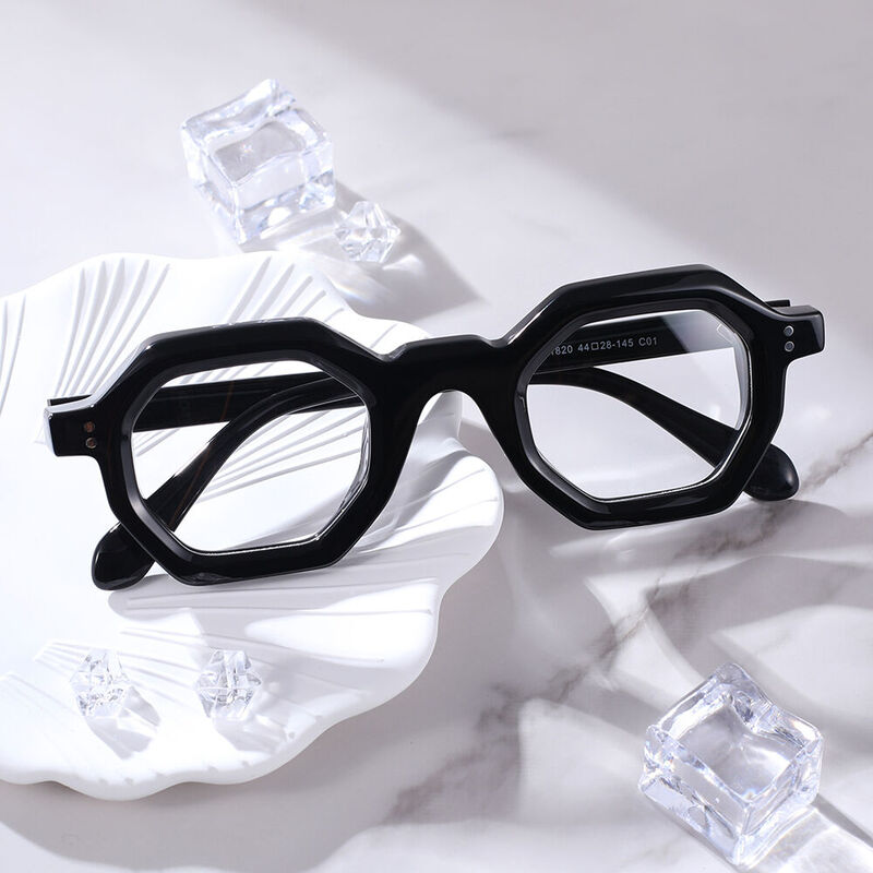Plymire Geometric Black Glasses