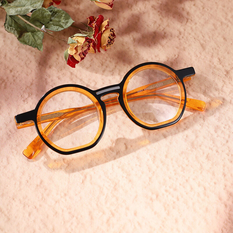 Burnell Round Orange Glasses