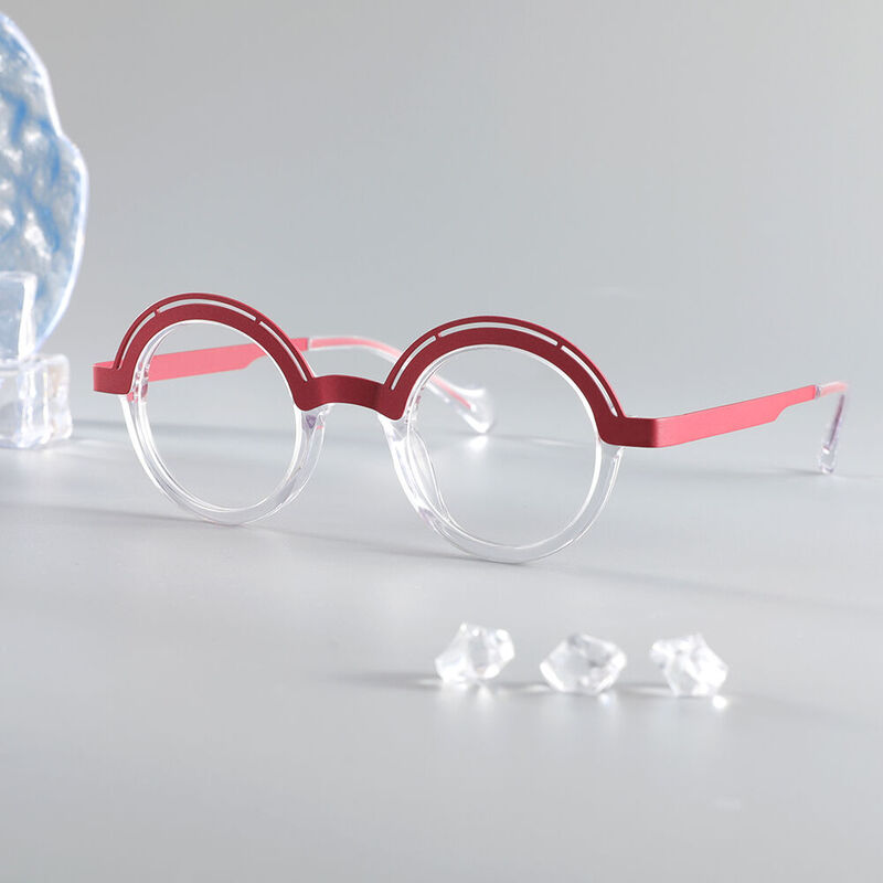 Defoe Round Pink Glasses