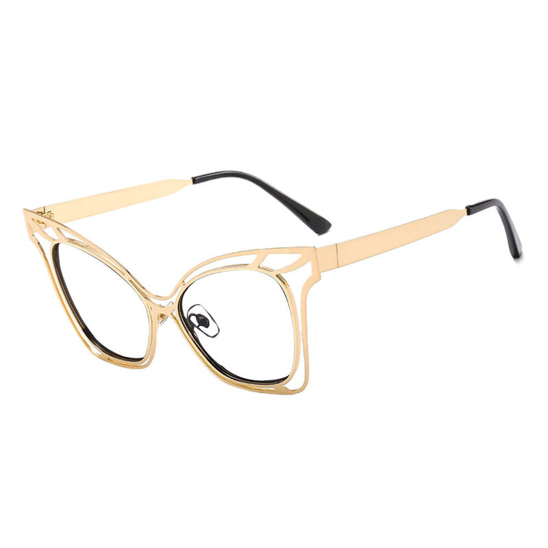 Agneis Cat Eye Gold Glasses