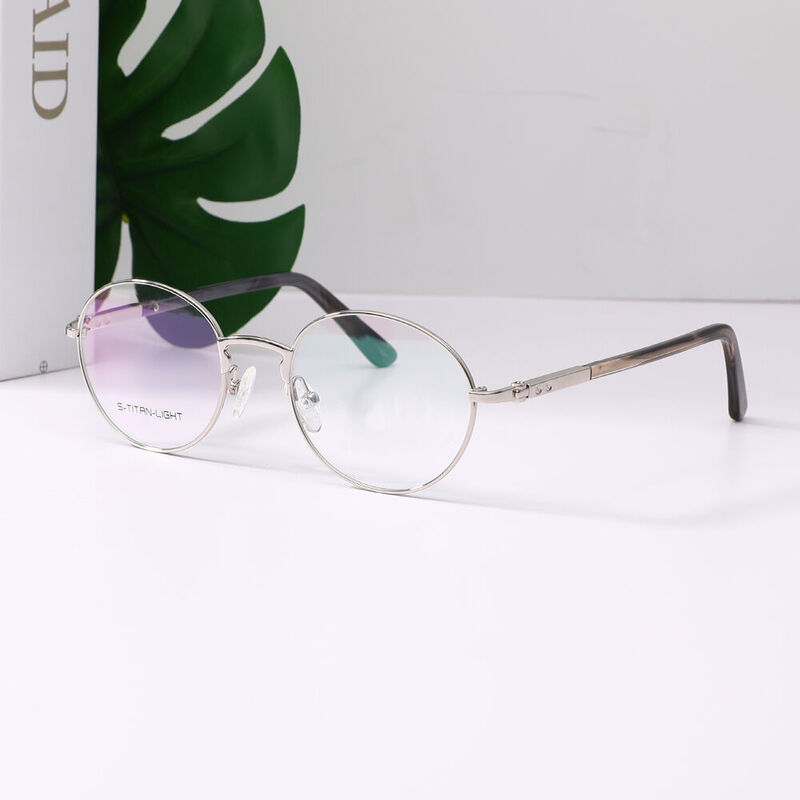 Gloriy Oval Silver Glasses