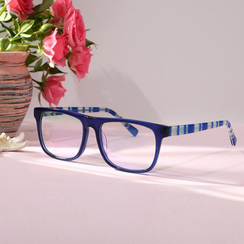 Mackinto Square Blue Glasses