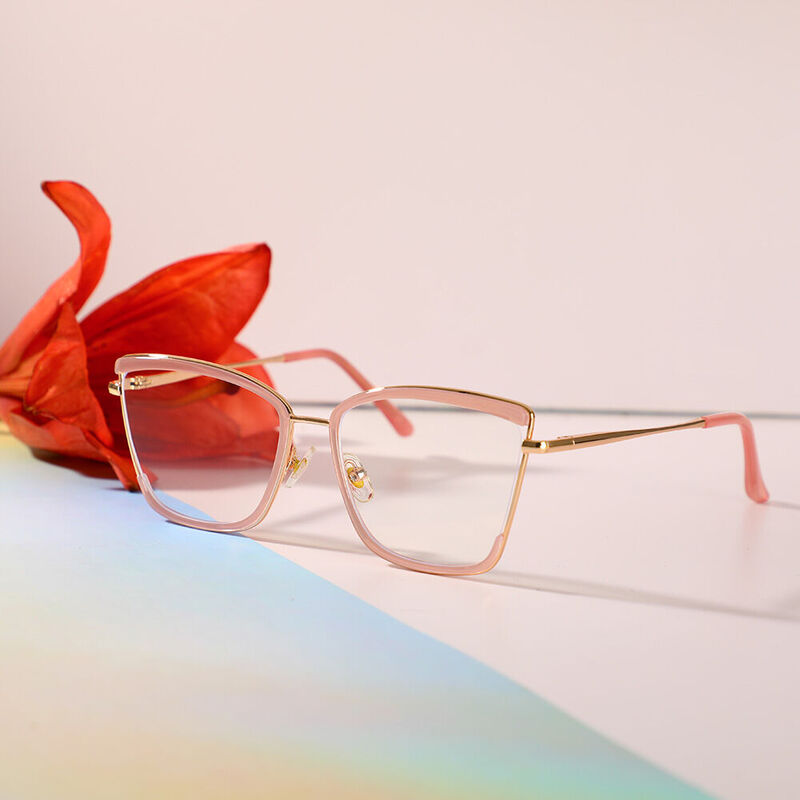 Ellen Cat Eye Pink Glasses