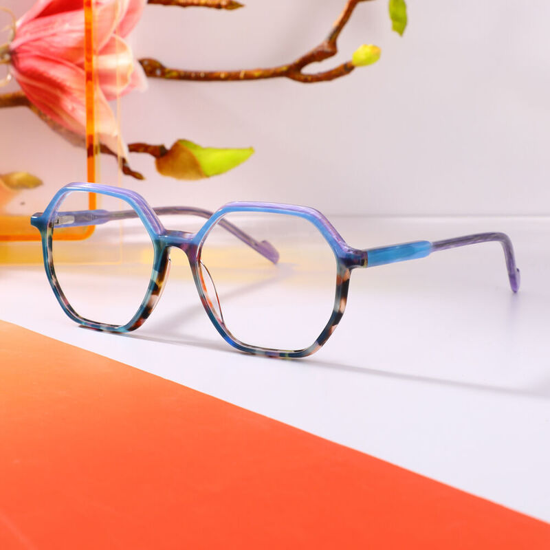 Zora Geometrische Blaue Brille