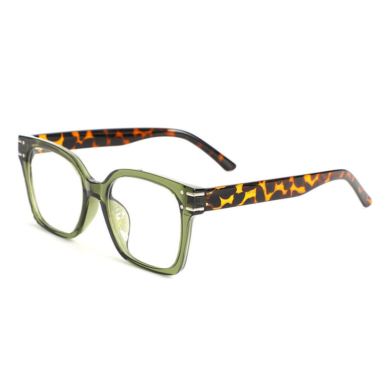 Sharon Quadratische Grüne Brille
