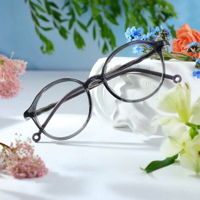 Abner Round Grey Glasses