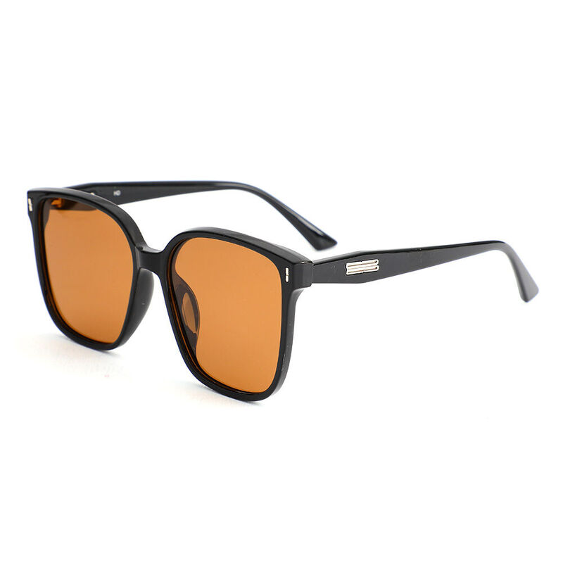 Jamie Quadratische Braune Sonnenbrille