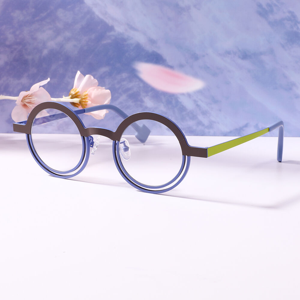 Charle Runde Graue Brille