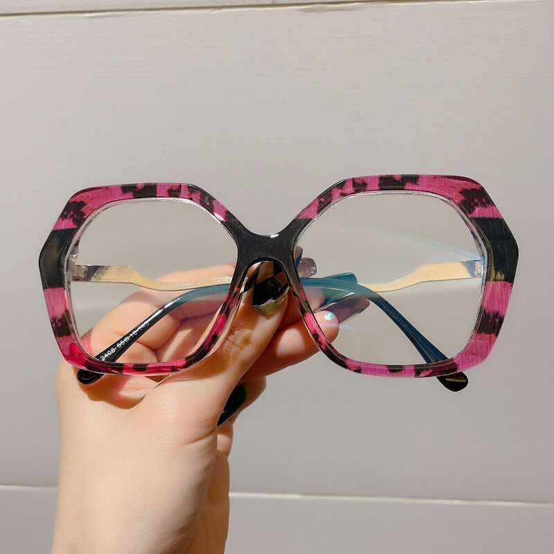 Clara Geometric Pink Glasses