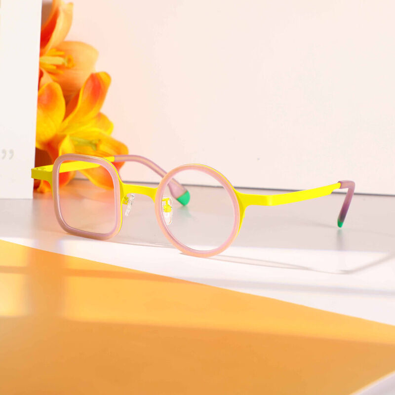 Jonson Square Round Pink Glasses