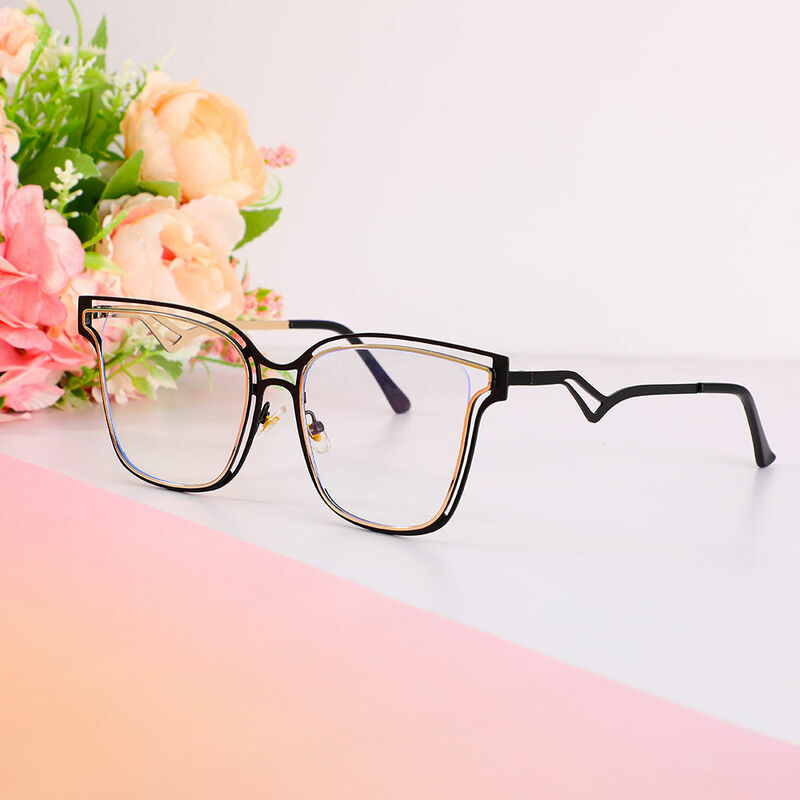 Steinbeck Square Black Glasses