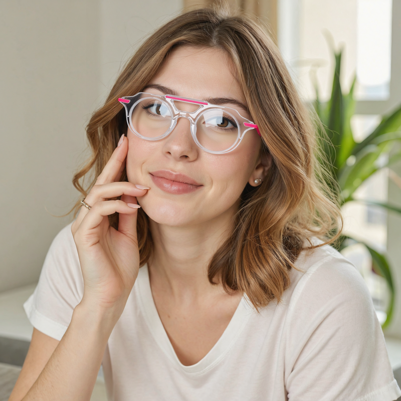 Justine Aviator Clear Glasses