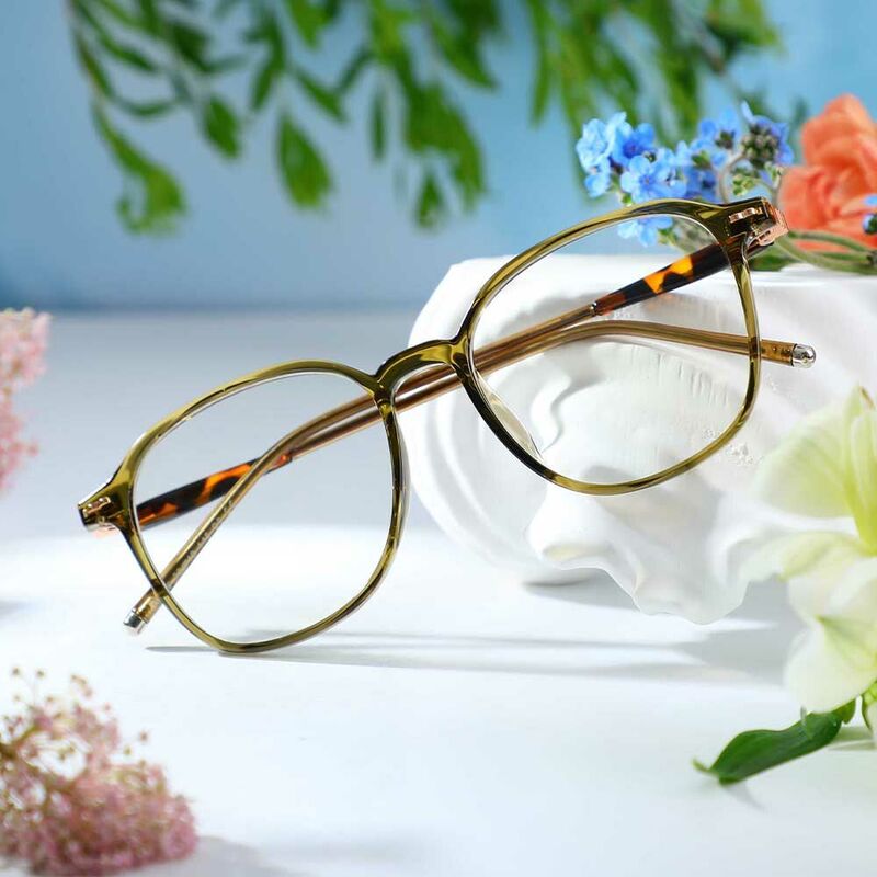 Gavin Square Green Glasses