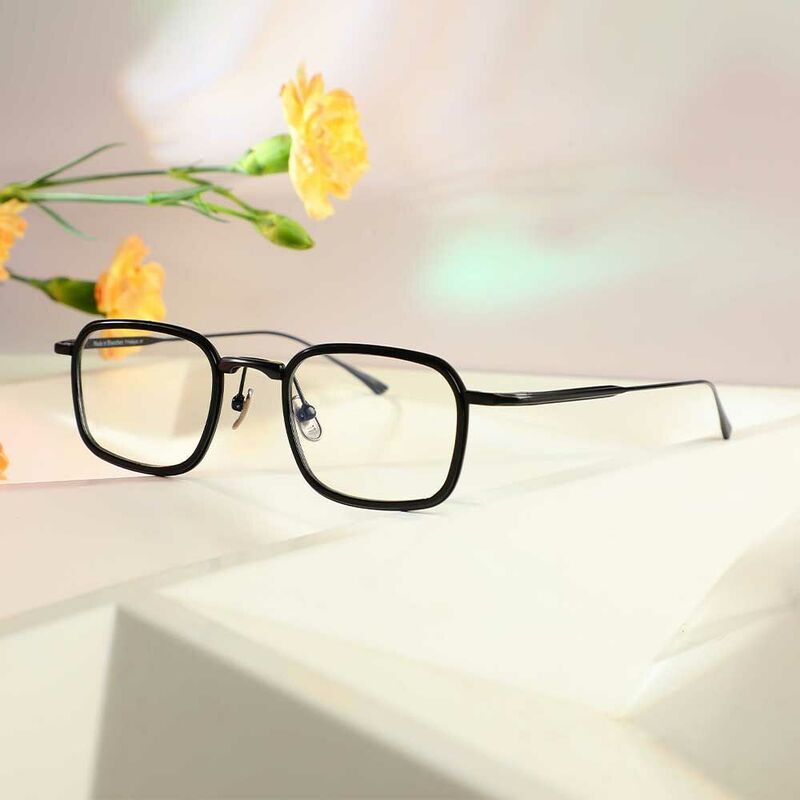 Moore Rectangle Black Glasses
