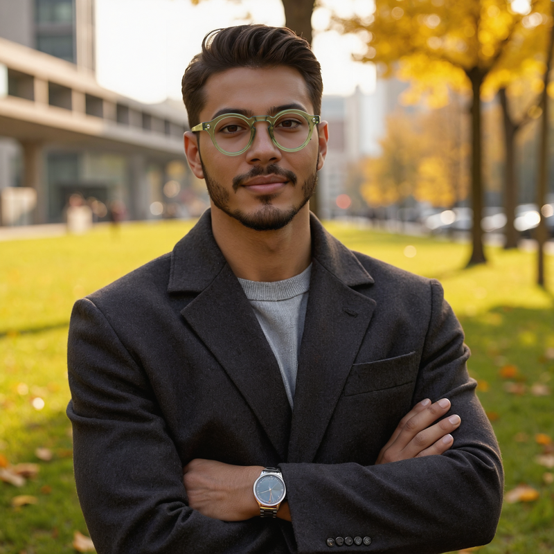 Donahue Runde Grüne Brille