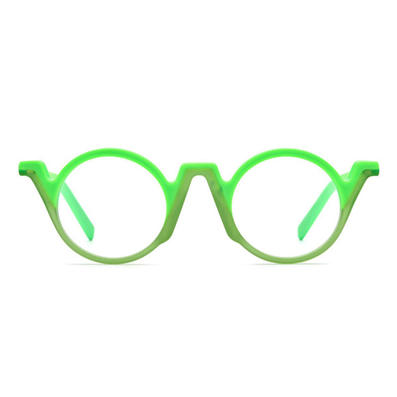 Arlene Round Green Glasses