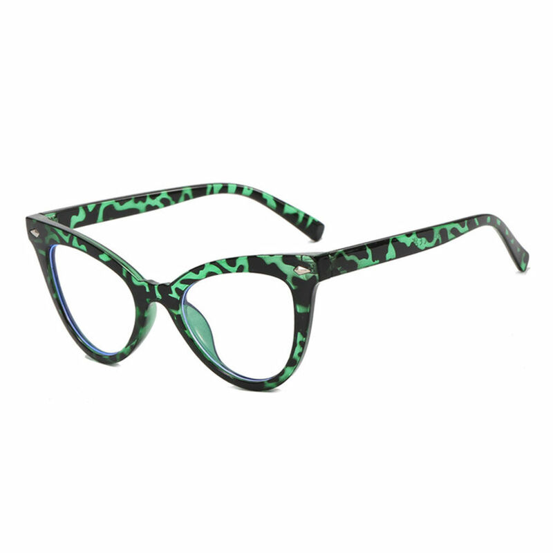 Alma Cat Eye Green Glasses