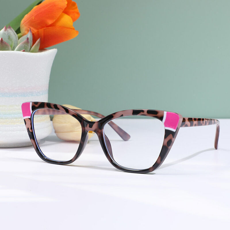 Xenia Cat Eye Pink Tortoise Glasses